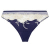 'Splendeur Soie' Navy Blue Thong, by Lise Charmel (pack shot, front).