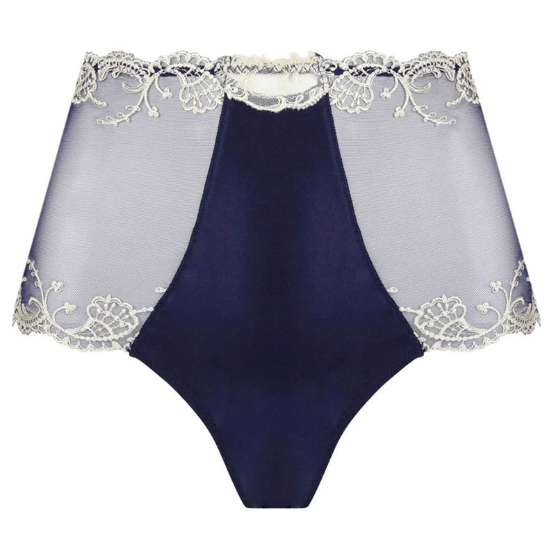 Lise Charmel 'Splendeur Soie' Navy Blue Silk High Waisted Shorty High Waist Brief Lise Charmel