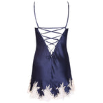 Lise Charmel 'Splendeur Soie' Navy Blue Silk Babydoll Nightie (pack shot, back)