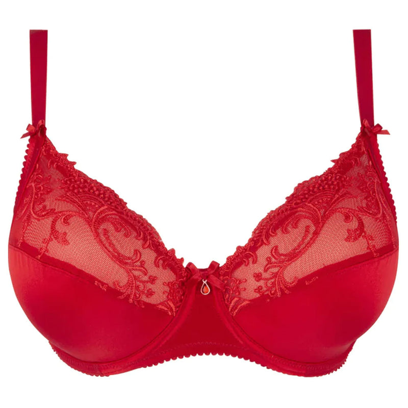 Splendeur Soie Silk Half Cup Bra in Rouge - For Her from The Luxe Company UK