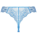 'Sublime en Dentelle' Azure Blue Thong, by Lise Charmel (pack shot, back view).