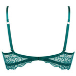 'Sublime en Dentelle' Viridian Green Padded Plunge Bra, by Lise Charmel (pack shot, back).