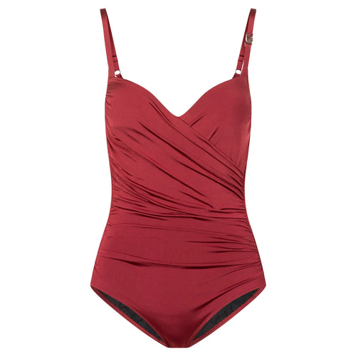 Louis Féraud Quick-Drying Padded Swimsuit in burgundy