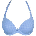 'Avero' Pastel Blue Padded Heart-Shape Bra, by Marie Jo (pack shot, front view with halterneck strap).