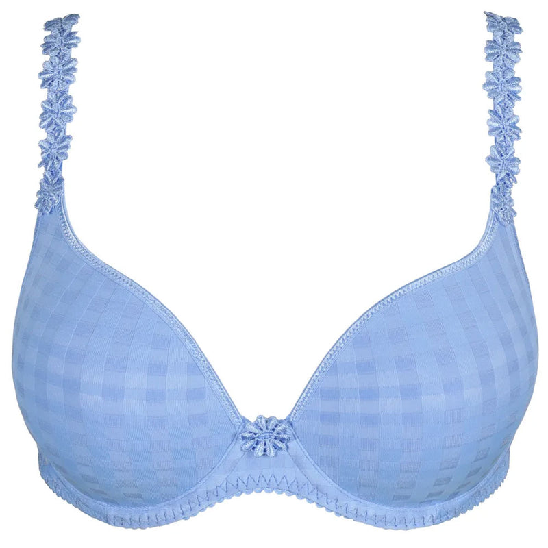 'Avero' Pastel Blue Padded Heart-Shape Bra, by Marie Jo (pack shot, front view with shoulder straps).