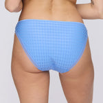 Model wearing 'Avero' Pastel Blue Rio Brief, by Marie Jo (back view).