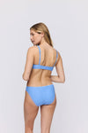 Model wearing 'Avero' Pastel Blue Rio Brief, by Marie Jo (back view).