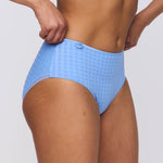 Model wearing 'Avero' Pastel Blue Full Brief, by Marie Jo (side view).