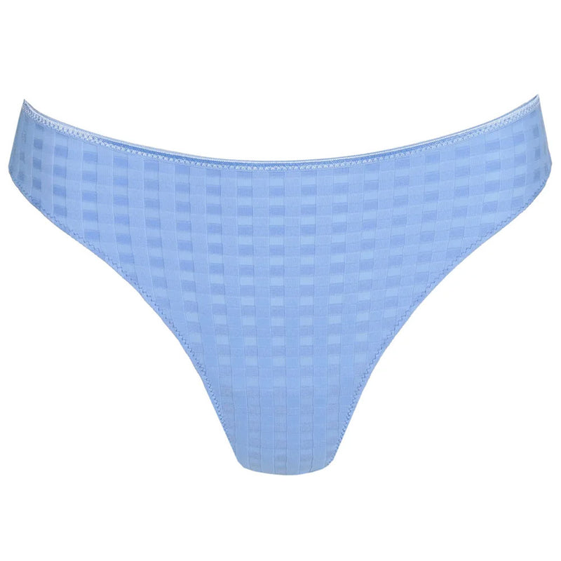 'Avero' Pastel Blue Thong, by Marie Jo (pack shot, front view).