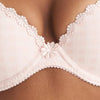 Model wearing 'Avero' Pearly Pink Push-Up Plunge Bra, by Marie Jo (detail).