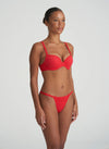 Model wearing 'Avero' Scarlet Push-Up Plunge Bra, by Marie Jo (side view).