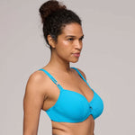 Model wearing 'Cherilyn' Full Cup Halterneck Bikini Top, by Marie Jo (side view).