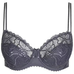 'Jane' Blue Shadow Half Padded Balcony Bra, by Marie Jo (pack shot, front view).