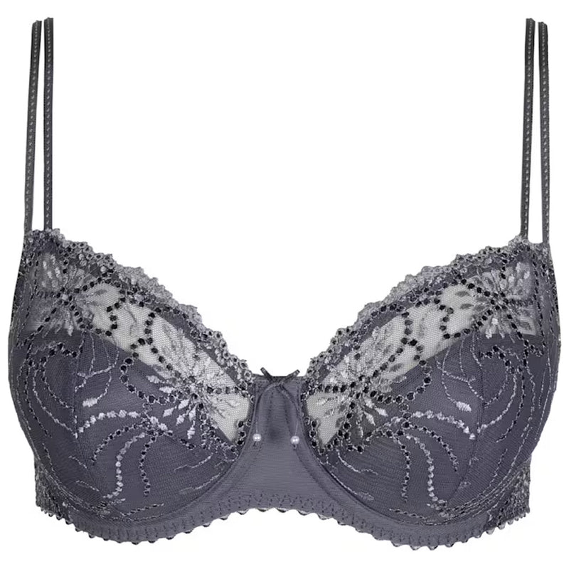 'Jane' Blue Shadow Half Padded Balcony Bra, by Marie Jo (pack shot, front view).