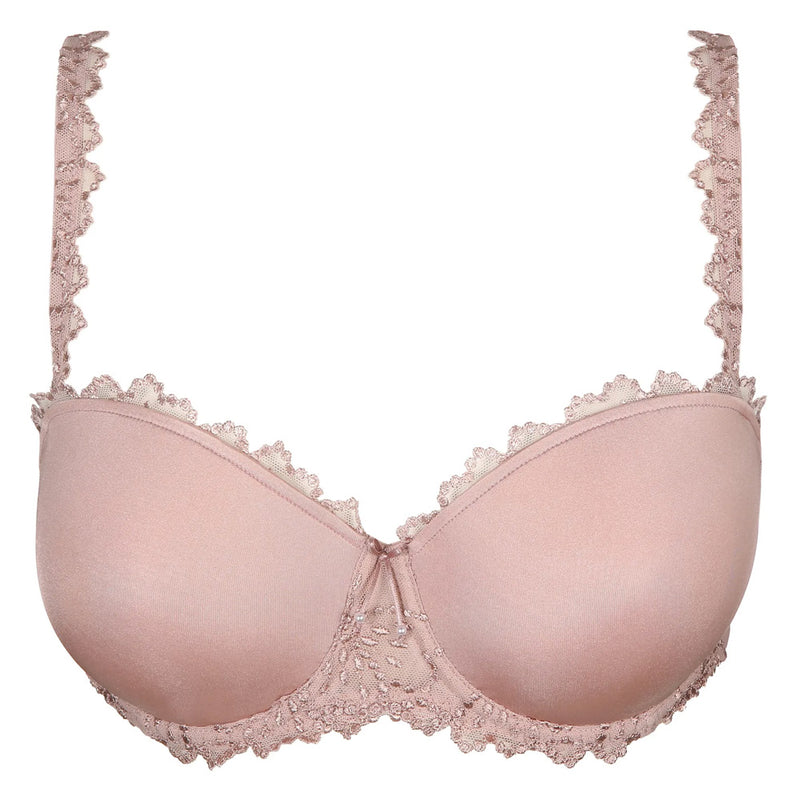 'Jane' padded strapless bra in Bois de Rose, by Marie Jo (pack shot, front view with straps).