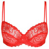 'Jane' Red Balconette Bra with Horizontal Seam, by Marie Jo (pack shot, front view).