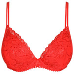 'Jane' Red Push-Up Plunge Bra with Removable Pads, by Marie Jo (pack shot, front view).