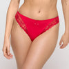 Model wearing 'Jane' True Red Italian Brief, by Marie Jo (front view).