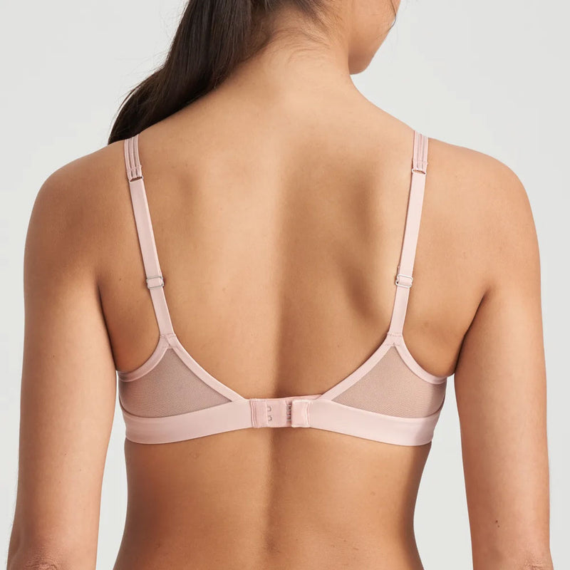 Model wearing 'Louie' Soft Pink Full Cup Bra, by Marie Jo (back view).