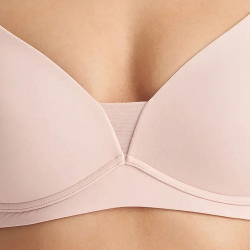 Model wearing 'Louie' Soft Pink Full Cup Bra, by Marie Jo (detail).