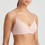 Model wearing 'Louie' Soft Pink Full Cup Bra, by Marie Jo (side view).