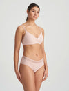 Model wearing 'Louie' Soft Pink Full Cup Bra, by Marie Jo (side view).