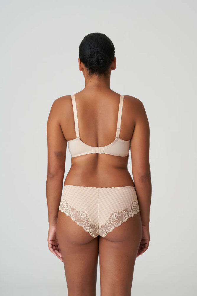 Model wearing 'Madison' Caffé Latte Non-Padded Full Cup Seamless Bra, by PrimaDonna (back view).