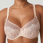 Model wearing 'Madison' Caffé Latte Non-Padded Full Cup Seamless Bra, by PrimaDonna.