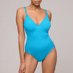 Model wearing 'Cherilyn' Full Cup Swimsuit, by Marie Jo (front view).