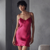 Model wearing 'Brooke' Magenta Babydoll Nightie, by Marjolaine (front view).