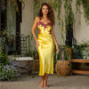 Marjolaine 'Pearl' Long Nightdress in Yellow & Amethyst