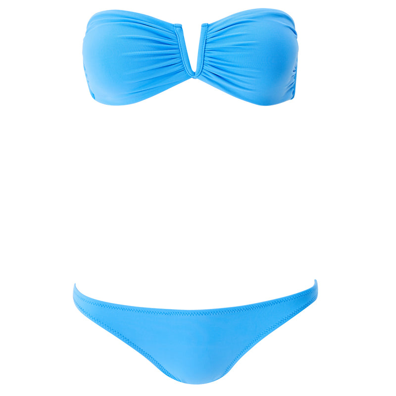 Alba' Sky Blue Bandeau Bikini Set, by Melissa Odabash (pack shot, front).