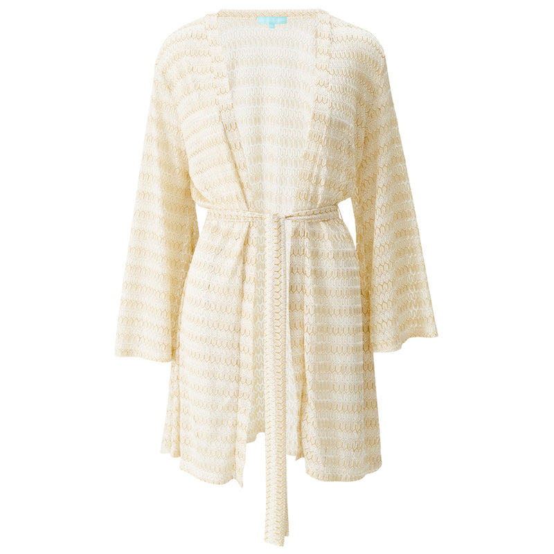 Melissa Odabash 'Anna' Ivory & Gold Kaftan