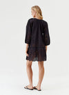 Model wearing 'Ashley' Black Kaftan, by Melissa Odabash (back view).