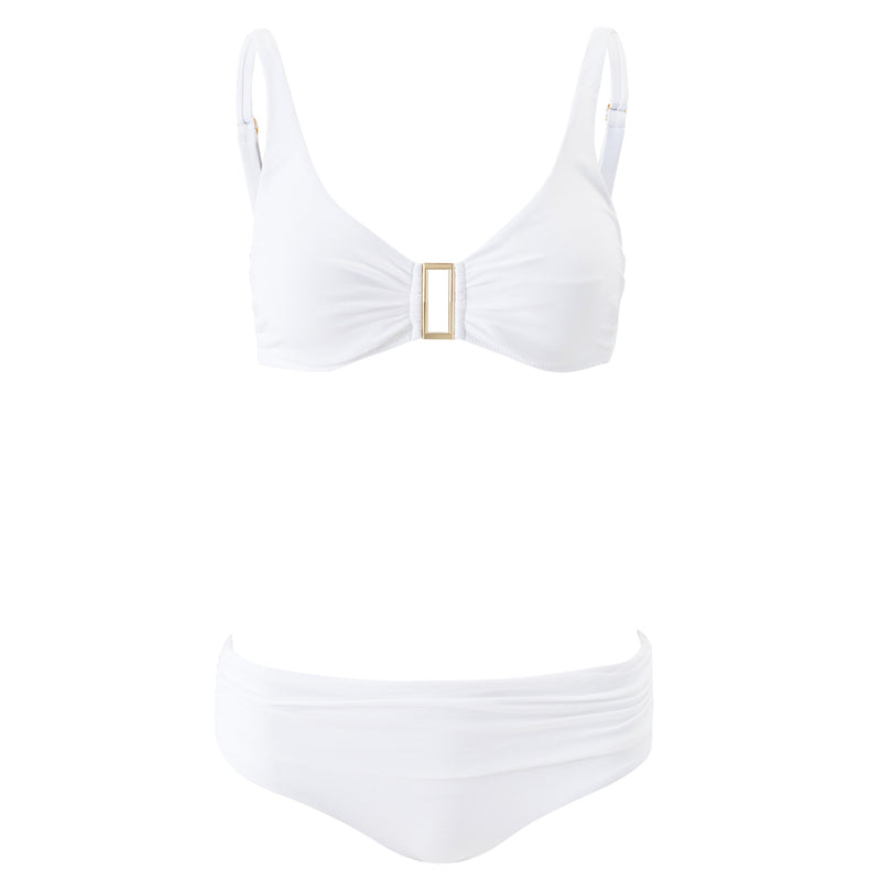 Bel Air' White Bikini Set, by Melissa Odabash (pack shot, front).