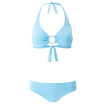 Brussels' Pale Blue Halterneck Bikini Set, by Melissa Odabash (pack shot, front).