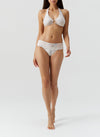Model wearing 'Brussels' Lizard Halterneck Bikini Set, by Melissa Odabash (front view).