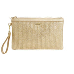 Melissa Odabash 'Capri' Gold Clutch Bag.