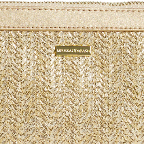 Melissa Odabash 'Capri' Gold Clutch Bag (detail).