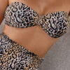 Model wearing 'Catania' Cheetah Bandeau Bikini Set, by Melissa Odabash (detail).