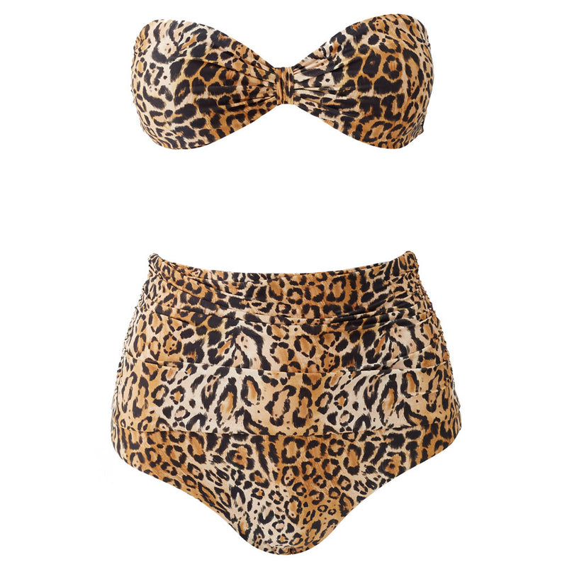 Catania' Cheetah Bandeau Bikini Set, by Melissa Odabash (pack shot, front).