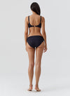 Model wearing 'Bel Air' Black Bikini Set, by Melissa Odabash (back view).