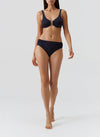 Model wearing 'Bel Air' Black Bikini Set, by Melissa Odabash (front view).