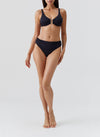 Model wearing 'Bel Air' Black Bikini Set, by Melissa Odabash (front view).