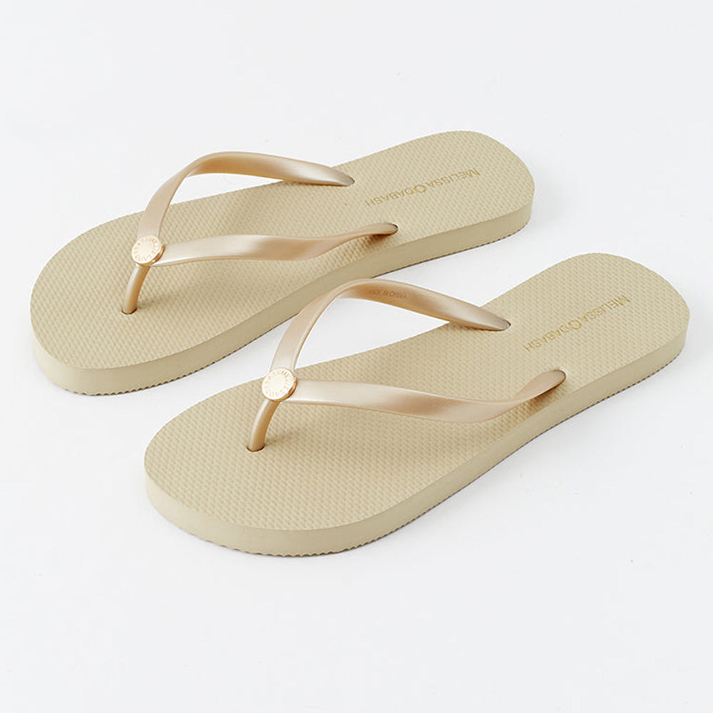 Melissa Odabash Gold Flip Flops