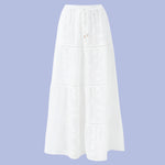 'Cinzia' White Skirt, by Melissa Odabash (pack shot, front view).