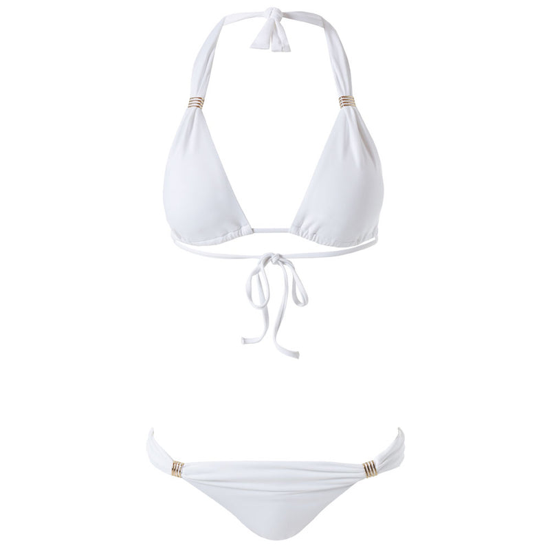 Grenada' White Halterneck Bikini Set, by Melissa Odabash (pack shot, front).