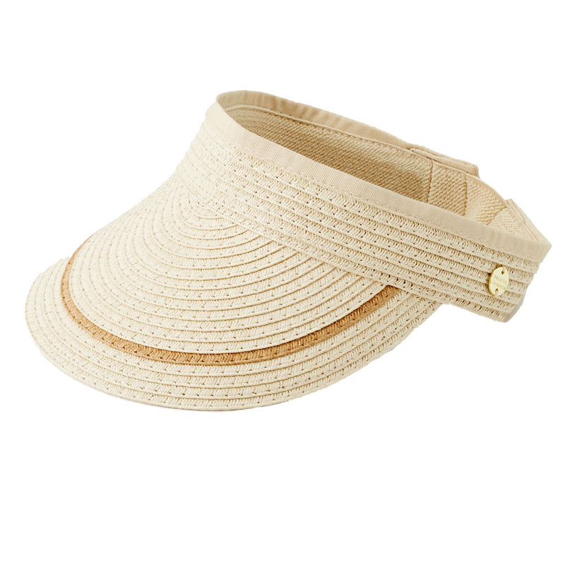 Heidi' Cream/Tan Visor Hat, by Melissa Odabash.