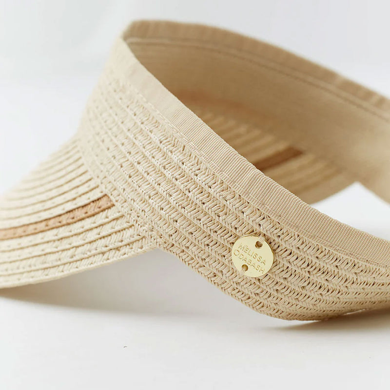 Heidi' Cream/Tan Visor Hat, by Melissa Odabash (detail).