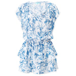 Keri' Blue Leaf Short Beach Dress, by Melissa Odabash (pack shot, front).